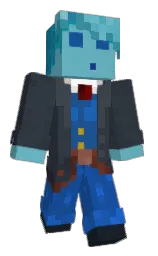 outer space and fountain blue Minecraft skin — Slim model