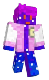 purple and white Minecraft skin — Classic model