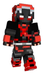 black and red orange Minecraft skin — Classic model