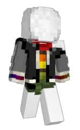 white and black Minecraft skin — Slim model — first worn by Fmidd