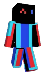 black and royal blue Minecraft skin — Classic model