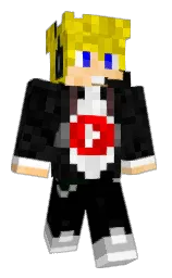 black and white Minecraft skin — Classic model