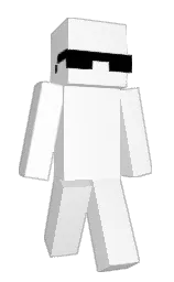 white and black Minecraft skin — Classic model — first worn by Ymx_Snow