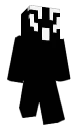 black and white Minecraft skin — Classic model — first worn by Hammero_