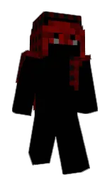 black and burnt maroon Minecraft skin — Classic model — first worn by Khaldon