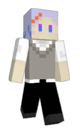 black and white Minecraft skin — Slim model — first worn by Tikuwa_yuki