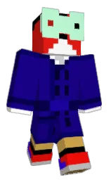 white and navy blue Minecraft skin — Classic model — first worn by Creech_G