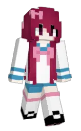 white and black Minecraft skin — Slim model — first worn by hauntiingme