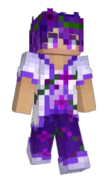 Latoonia's Minecraft skin wearing the Purple Heart cape