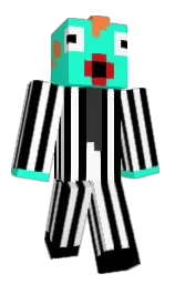 black and white Minecraft skin — Slim model — first worn by mrschlimschlam
