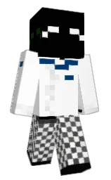 black and white Minecraft skin — Classic model