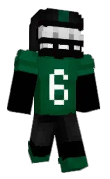 black and kaitoke green Minecraft skin — Classic model — first worn by Burlsworth