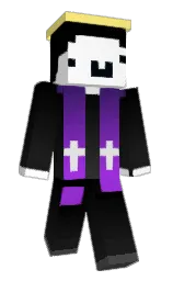 black and white Minecraft skin — Slim model — first worn by reddevil9901