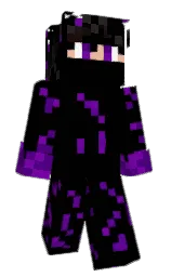 black and purple Minecraft skin — Slim model