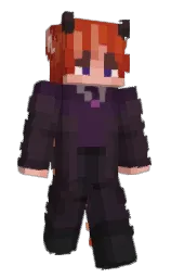 MeoEnma's Minecraft skin wearing the Purple Heart cape