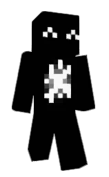 black and white Minecraft skin — Classic model — first worn by X4744