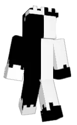 black and white Minecraft skin — Classic model