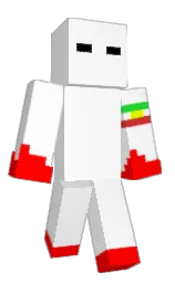 white and red Minecraft skin — Slim model