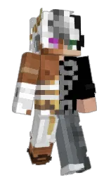 black and white Minecraft skin — Slim model — first worn by Estalviar