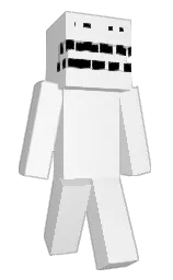 alabaster and black Minecraft skin — Classic model — first worn by qatatoe