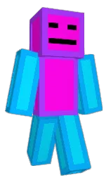 cyan / aqua and magenta / fuchsia Minecraft skin — Classic model