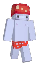 tropical blue and red orange Minecraft skin — Classic model