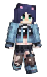 StravvberryHeart's Minecraft skin wearing the Purple Heart cape