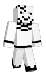 white and black Minecraft skin — Classic model