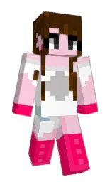 classic rose and white Minecraft skin — Slim model — first worn by Ryley59