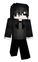 black and cod gray Minecraft skin — Slim model — first worn by nnhv