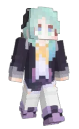 alabaster and blackcurrant Minecraft skin — Slim model — first worn by AnonYamada