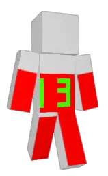 white and red Minecraft skin — Slim model