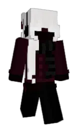 black and sepia black Minecraft skin — Slim model — first worn by InaktiverTV