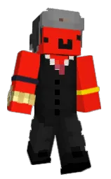 scarlet and cod gray Minecraft skin — Classic model — first worn by gabbboh
