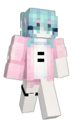 provincial pink and black Minecraft skin — Slim model — first worn by FushiguroTouji67