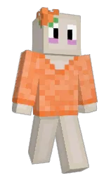 Orangee777's Minecraft skin wearing the Cherry Blossom cape
