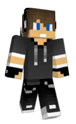 black and white Minecraft skin — Classic model