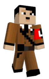 calico and black Minecraft skin — Classic model
