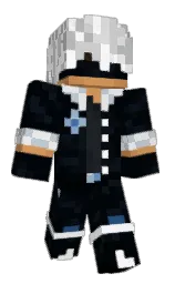blue charcoal and white Minecraft skin — Classic model