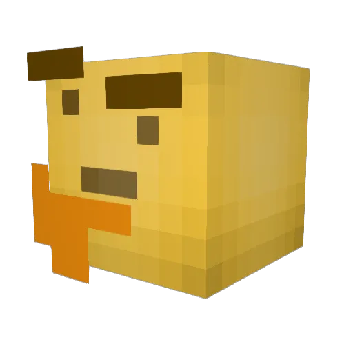 000000000000000E Minecraft avatar head, 3D render