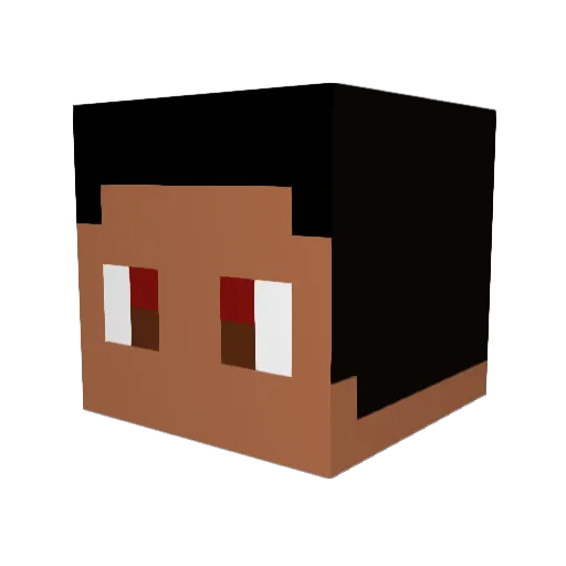 000Mlody Minecraft avatar head, 3D render