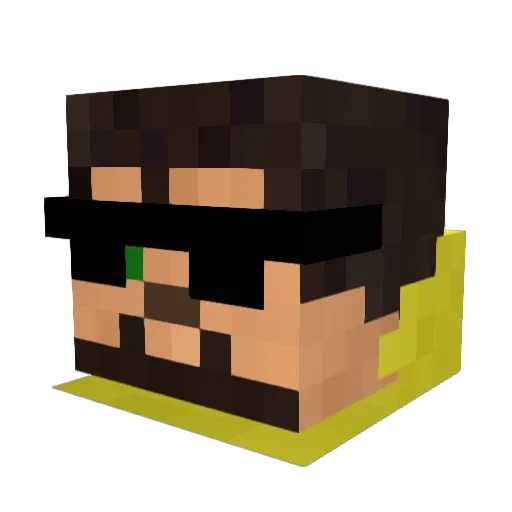 000bjf Minecraft avatar head, 3D render