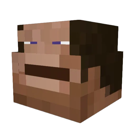 000kk Minecraft avatar head, 3D render