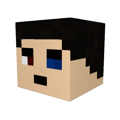 000rojo Minecraft avatar head, 3D render