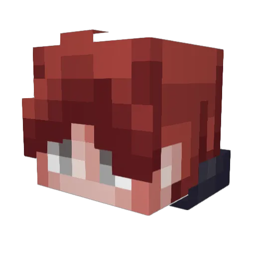001_QuFer_007 Minecraft avatar head, 3D render