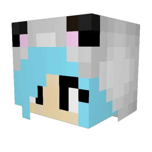 002er Minecraft avatar head, 3D render