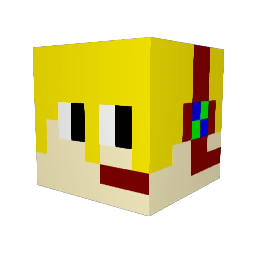 008Oliver Minecraft avatar head, 3D render