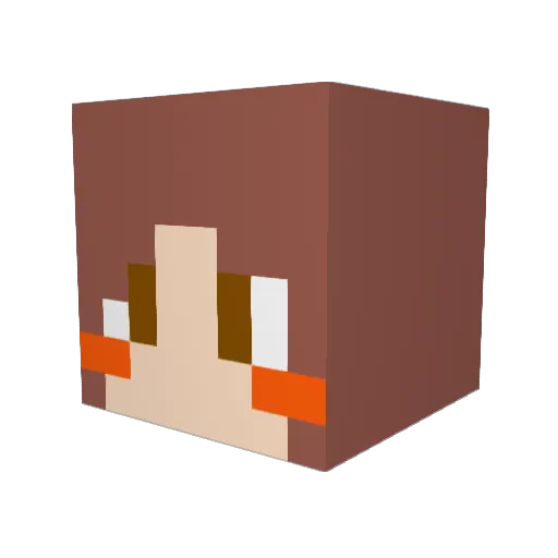 00_leaf Minecraft avatar head, 3D render