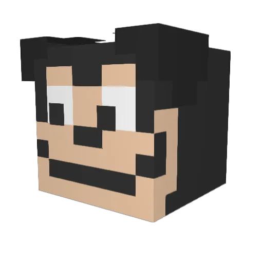 00e Minecraft avatar head, 3D render