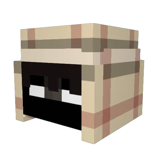00h00Back Minecraft avatar head, 3D render